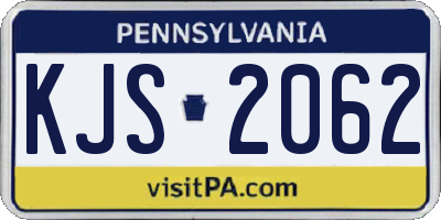PA license plate KJS2062