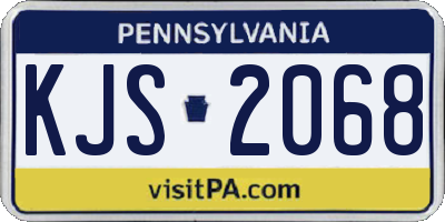 PA license plate KJS2068