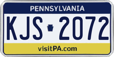PA license plate KJS2072