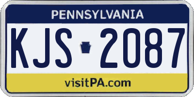 PA license plate KJS2087