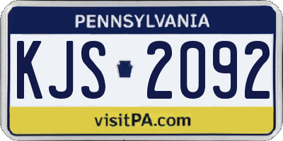 PA license plate KJS2092