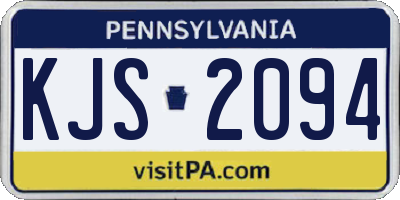 PA license plate KJS2094
