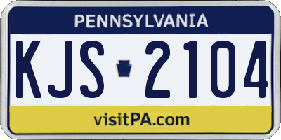 PA license plate KJS2104