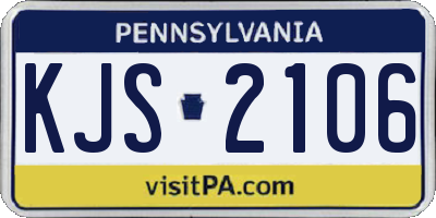 PA license plate KJS2106