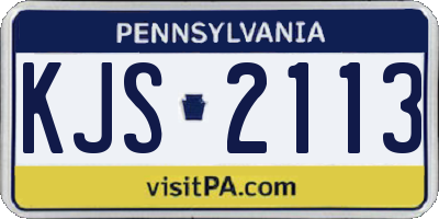 PA license plate KJS2113