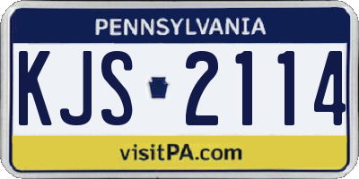 PA license plate KJS2114