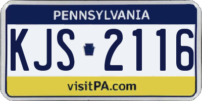PA license plate KJS2116