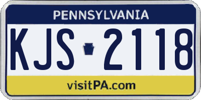 PA license plate KJS2118