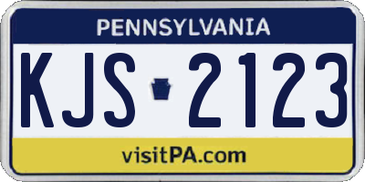 PA license plate KJS2123