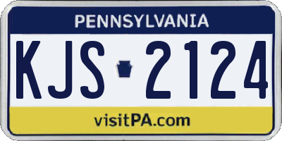 PA license plate KJS2124