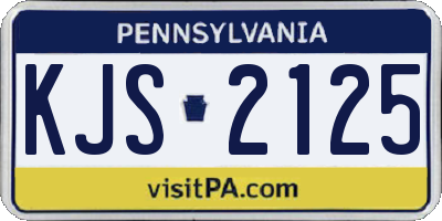 PA license plate KJS2125