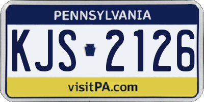 PA license plate KJS2126