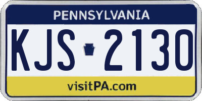 PA license plate KJS2130