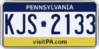 PA license plate KJS2133