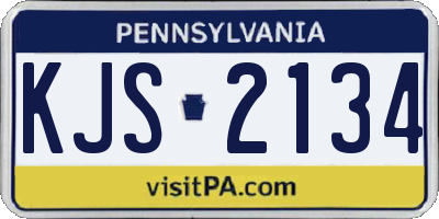 PA license plate KJS2134