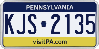 PA license plate KJS2135