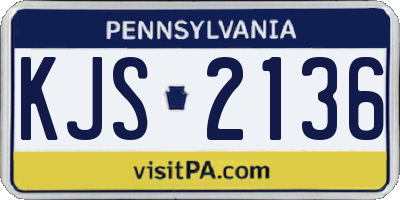 PA license plate KJS2136