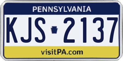 PA license plate KJS2137