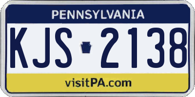 PA license plate KJS2138