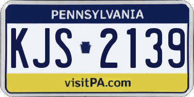 PA license plate KJS2139
