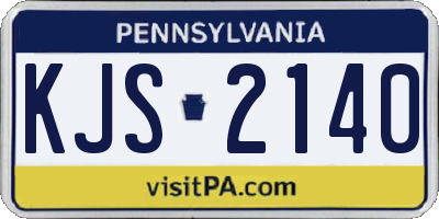 PA license plate KJS2140