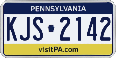 PA license plate KJS2142