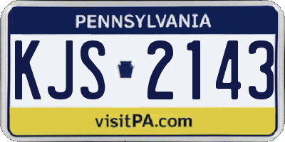 PA license plate KJS2143
