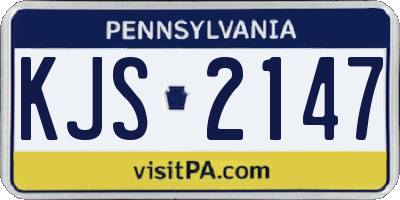 PA license plate KJS2147