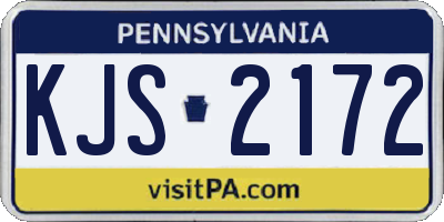 PA license plate KJS2172