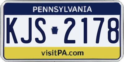 PA license plate KJS2178