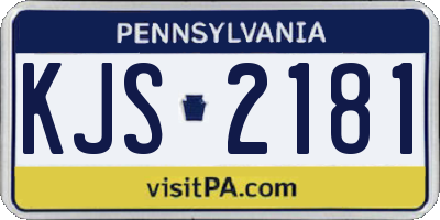 PA license plate KJS2181
