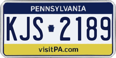 PA license plate KJS2189