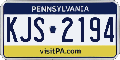 PA license plate KJS2194