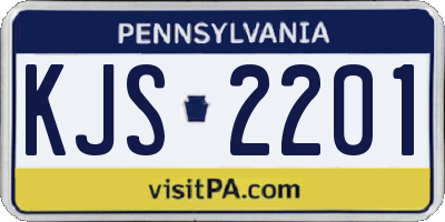 PA license plate KJS2201