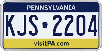 PA license plate KJS2204