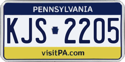 PA license plate KJS2205