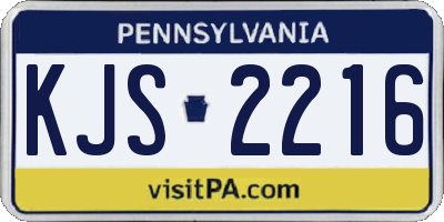 PA license plate KJS2216