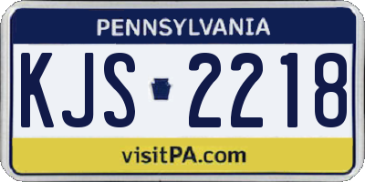 PA license plate KJS2218