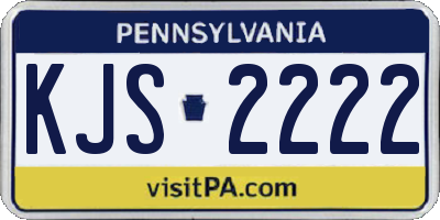 PA license plate KJS2222