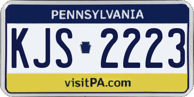 PA license plate KJS2223