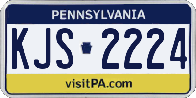 PA license plate KJS2224