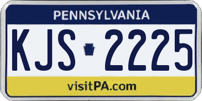 PA license plate KJS2225