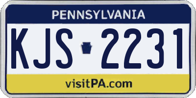 PA license plate KJS2231
