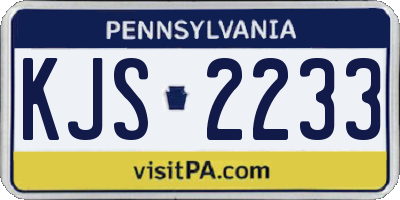 PA license plate KJS2233