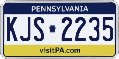 PA license plate KJS2235