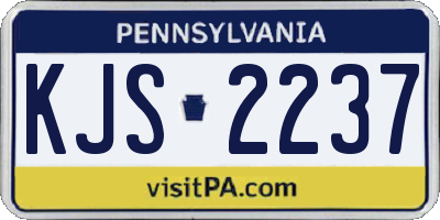PA license plate KJS2237