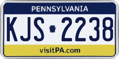 PA license plate KJS2238