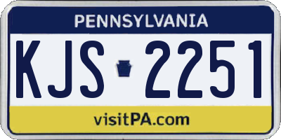 PA license plate KJS2251