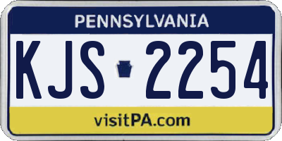 PA license plate KJS2254