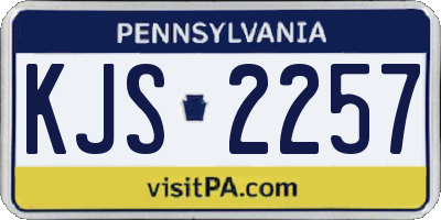 PA license plate KJS2257